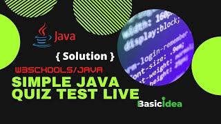 w3schools Simple Java Quiz Test with Solution