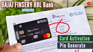 BAJAJ FINSERV RBL Bank Supercard  Card Activation ? PIN Generation ? #creditcard