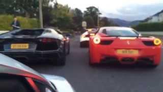 Lamborghini Aventador Vs Ferrari 458 rev Battle