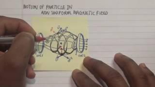 Charged particle motion in non uniform magnetic field- Magnetic bottle