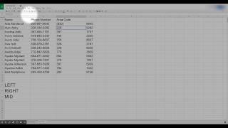 Google Sheets Text Functions Left, Mid, Right