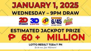 WATCH: PCSO Live Lotto Result Today 9PM January 1 2024 | LRT PH