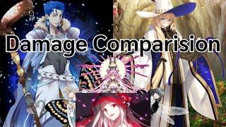 FGO[JP] - Cú Chulainn (Caster) & Aesc Black Grail Buster Loop Damage Comparision