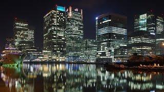 [4K] London Walk | Canary Wharf at Night | Crossrail Place Roof Garden