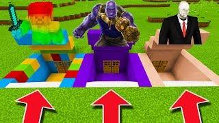 Minecraft PE : DO NOT CHOOSE THE WRONG SECRET BASE! (Rainbow Steve, Thanos & Slenderman)
