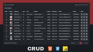 CRUD Operations Including Pagination, Filter Option in  HTML CSS  JavaScript Local Storage. #Part 1