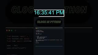 Clock in python || #coding #codinglife #java #programming #python #animation #clock #codingwithease