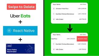 UberEats Swipe to Delete | React Native | reAnimated2 | PanGestures