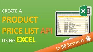 Create a Product Price List API using Excel in 90 seconds
