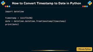 How to Convert Timestamp to Date in Python