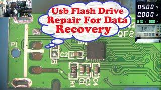 Broken 4Gig Baseline Usb Flash Drive With Missing Solder Pads Board Repair For Data Recovery.