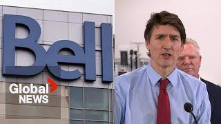 "I'm pretty pissed off": Trudeau blasts Bell layoffs, calls them "garbage decision"