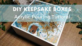 (71) [4K] DIY Keepsake Wooden boxes with Acrylic Pouring - Make Home Decor - Unique & One of a Kind