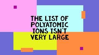 Polyatomic Ions Song