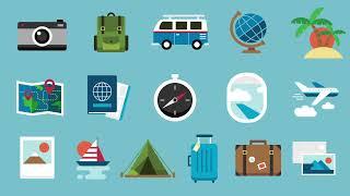 Travel Icons Pack: 16 Icon Animations [MOV & GIF]