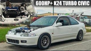 K24a2 Turbo Civic Coupe Street Testing & Dyno - KswaggKid