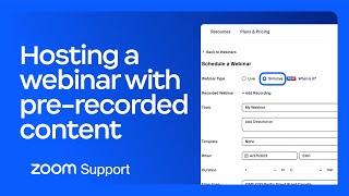 Hosting a webinar with pre-recorded content | Zoom