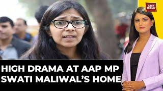 CRPF Personnel, Delhi Cops Outside AAP MP Swati Maliwal's Row | India Today News