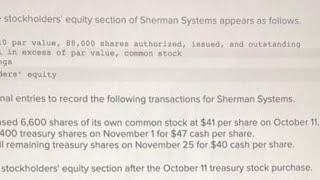 On October 10, the stockholders' equity of Sherman Systems appears as follows