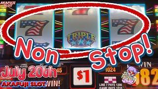 Non Stop! Slot Play on July 20th at Pala Casino Triple Double Stars Slot & Lightning Link Slot