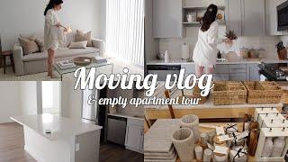 MOVING VLOG: empty apartment tour, decorating + organizing, target + trader joe's haul + more!