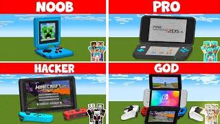 Minecraft NOOB vs PRO vs HACKER vs GOD - FAMILY NINTENDO SWITCH HOUSE BUILD CHALLENGE