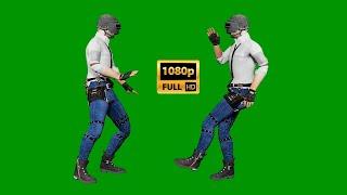 pubg male character hip hop dancing and walking on green screen