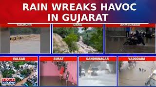 Heavy Rainfall in Gujarat Causes Severe Waterlogging, Traffic Chaos Ensues | English News