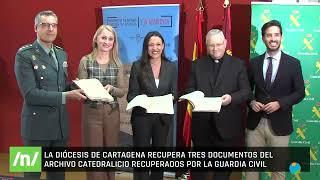 3/12/2024 La Diócesis de Cartagena recupera tres documentos del Archivo Catedralicio