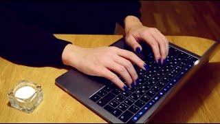 ASMR Chewing Gum and Typing + Writing | No Talking