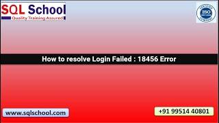SQL Server Connections Login Failed  - 18456 Error