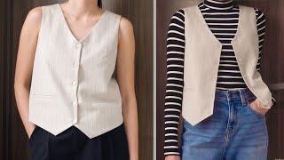 DIY Women's Riversible Vest | How To Make A Vest | DIY Sewing Project Tutorial