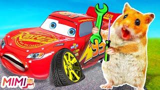 What happened to Lightning McQueen? Hamster MiMi Rescue | HAMSTER WORLD MIMI