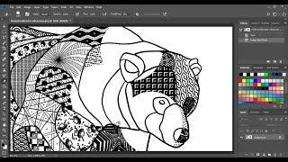 jasey crowl draws Dreamdoodle Bear art in Photoshop - timelapse