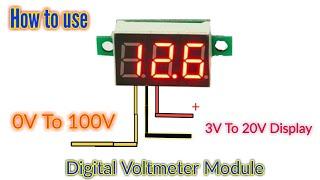 0V to 100V mini digital voltmeter | How to use? | For DIY projects