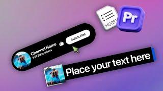 Animated YouTube Subscribe Button &  Lower Third Templates for Premiere Pro | MORGT