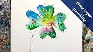 Four Leaf Clover Painting Time Lapse - Kleeblatt malen im Zeitraffer