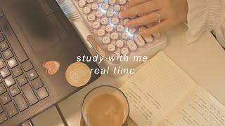 Study With Me .⋆｡⋆ note-taking in real time (soft piano bgm)