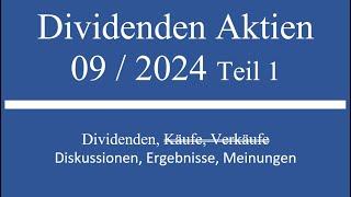 Dividenden Aktien Depot im Monat 09 2024 - Teil 1