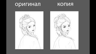 Копирую красивую азиатку в лайнарт/полный процесс рисования/ drawing portrait / full drawing process