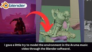 I gave a little try to model the environment in the Aruma music video through the Blender software!.