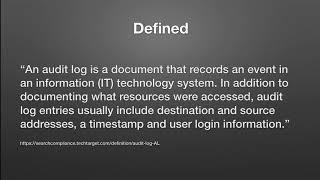 What is an Audit Log?