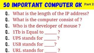 50 Computer GK Questions and Answers | Computer Important Questions | Computer Gk in hindi | Part-2