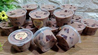 CARA MEMBUAT PUDING CUP SUSU COKLAT