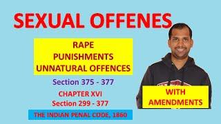 Sexual Offences | Rape, Punishment, Unnatural Offence | Section 375-377 | The Indian Penal Code,1860