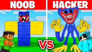 NOOB vs HACKER: I Cheated In a NIGHTMARE HUGGY WUGGY Build Challenge!