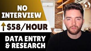 ⬆️$58/HOUR No Interview Remote Data Entry & Research Jobs No Experience | Work from Home