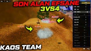 PMTL SON ALAN 3VS4 WİNİ ALDIK | KAOS TEAM PUBG MOBİLE