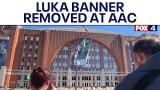 Luka trade: Fans look on as Doncic banner at AAC is removed