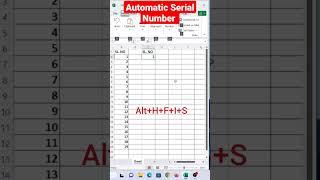 Serial Number Shortcut in Excel #Automatic Serial Number in Excel